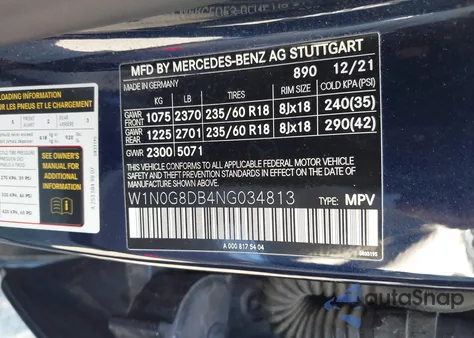 2022 Mercedes-Benz Glc 300 Suv z USA, uszkodzony, nr VIN W1N0G8DB4NG034813